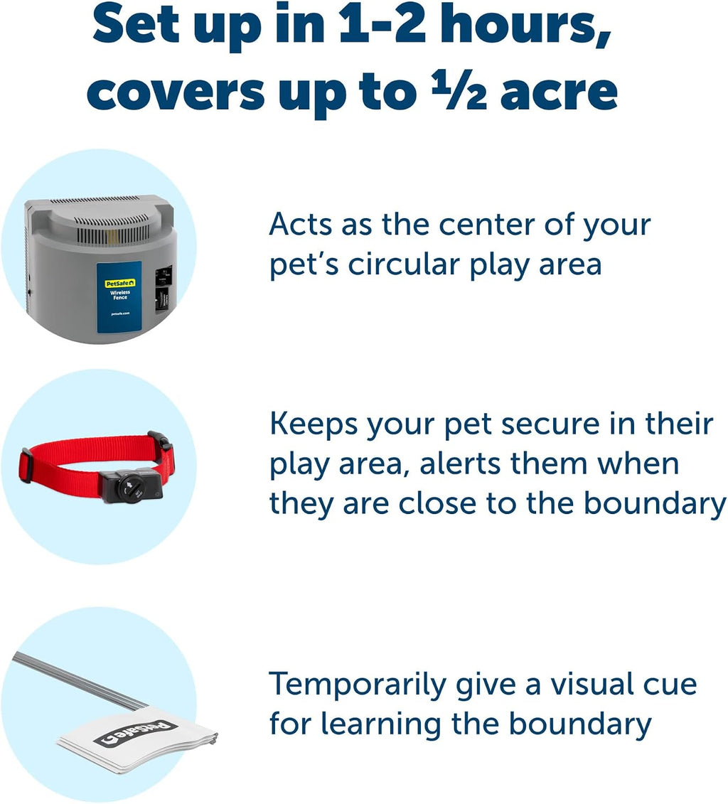 PetSafe Wireless Pet Containment System with 2 Replacement Collar Batteries