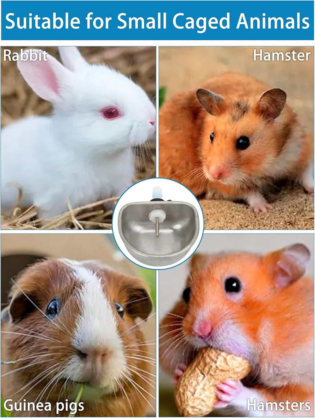 Rabbit Drinking Water Bowl, 10PCS Nipple Drinker Feeder Pet Cage