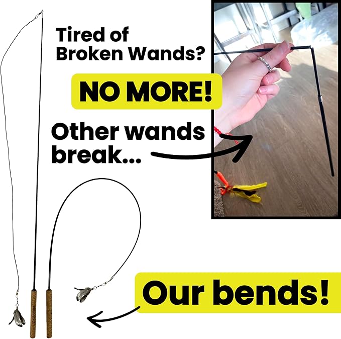 Forever Stick - The Unbreakable Cat Wand Toy, Extra Long Durable Cat String Toy - Image 2