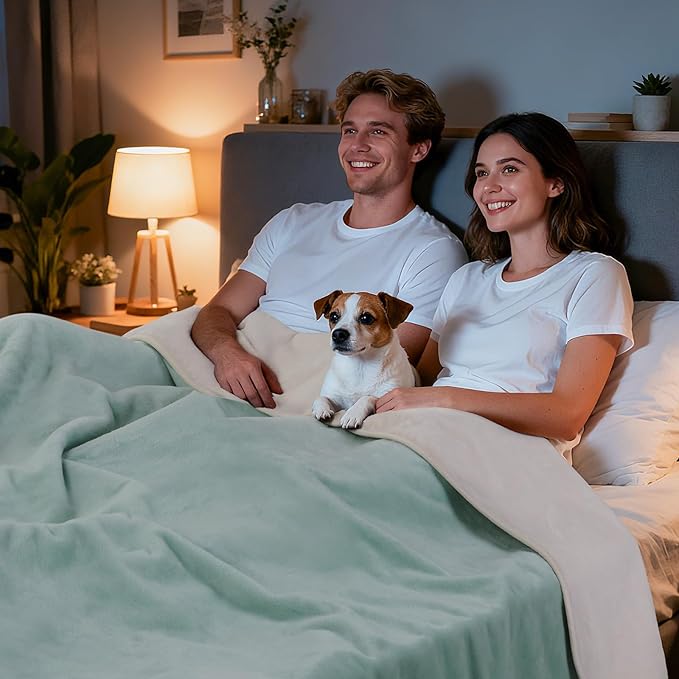 LOOBANI Waterproof Blanket for Bed: Reversible Soft Flannel Twin Bed Blanket - Image 5
