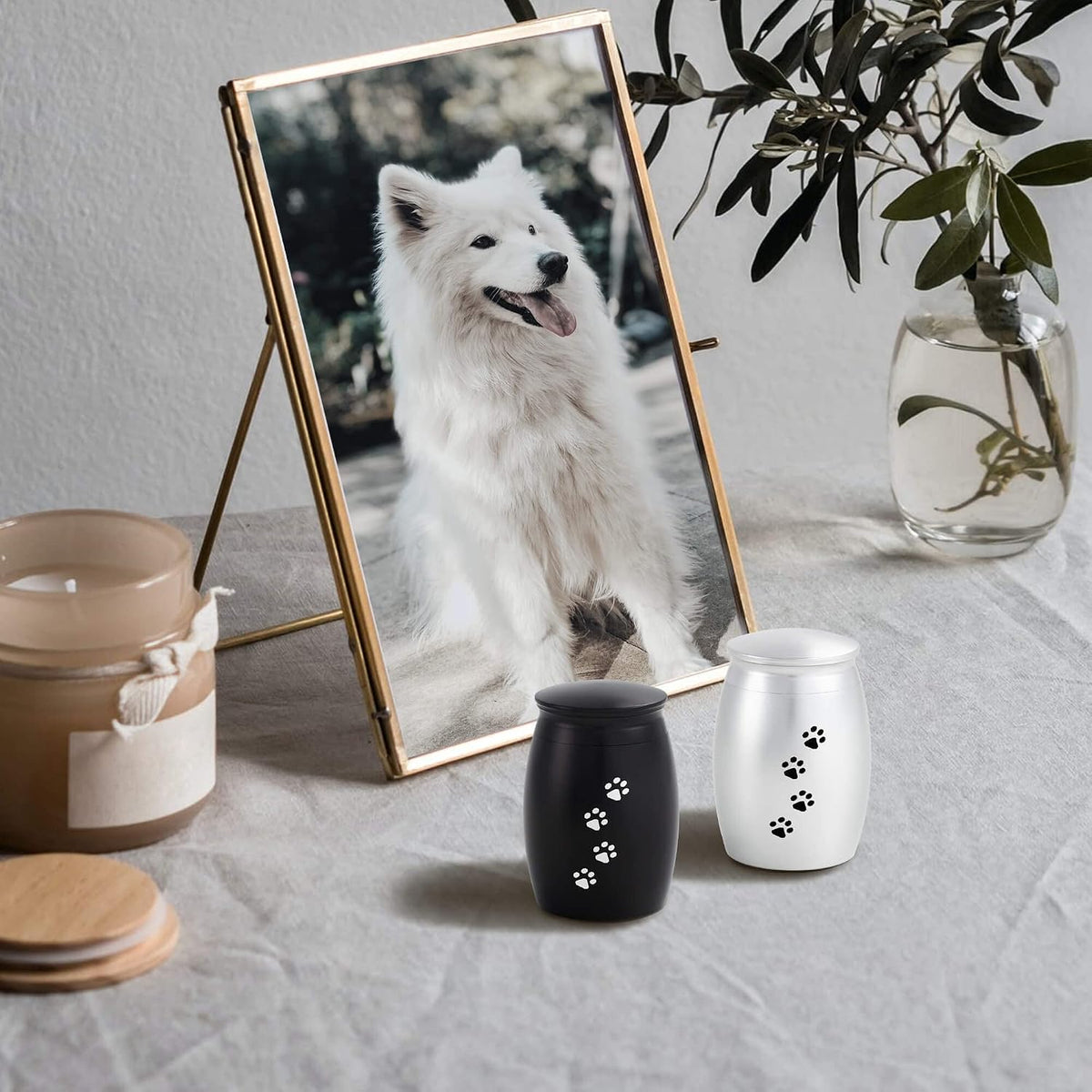 2.67 Inches Small Memorial Urns for Dog or Cat Ashes Set of 2