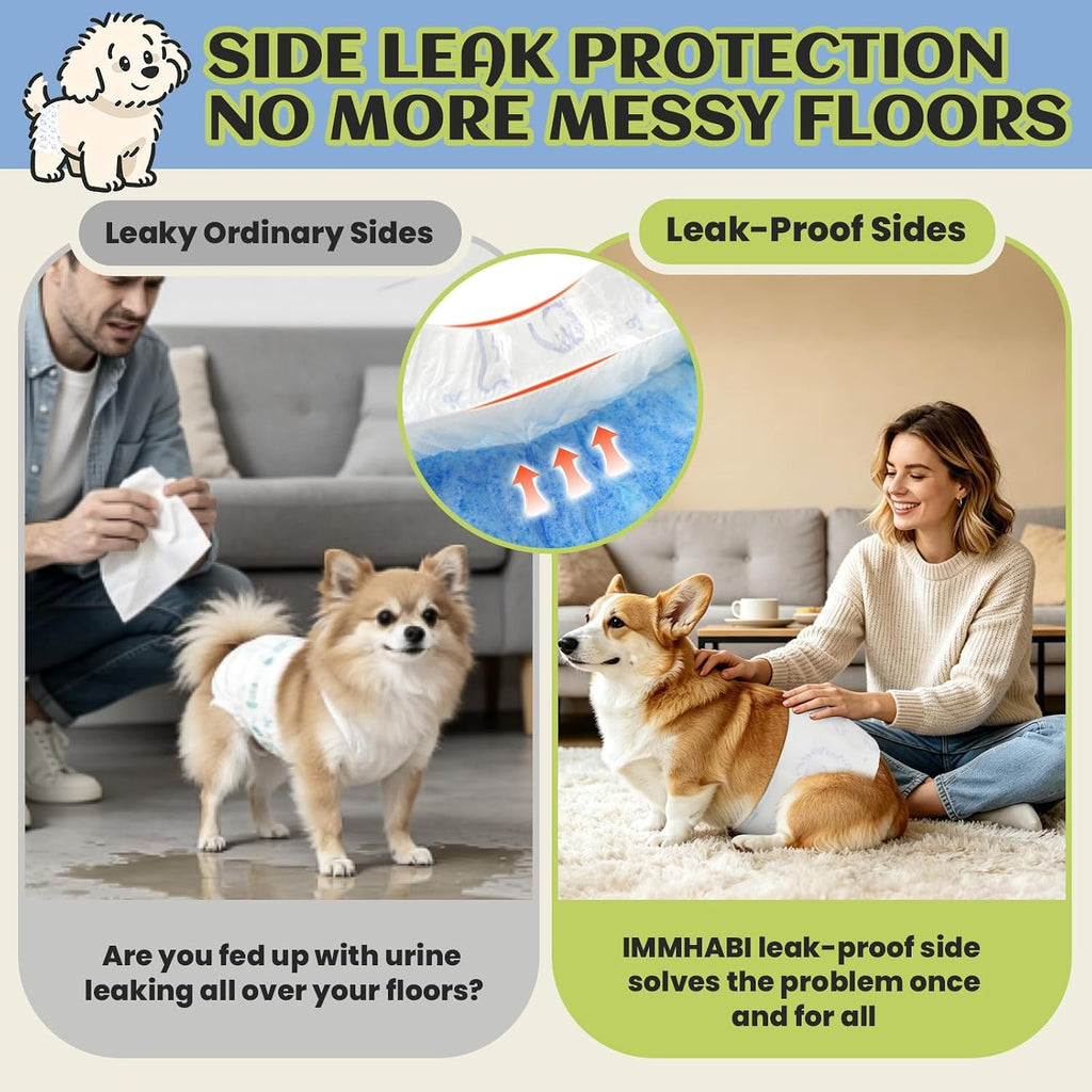 Male Dog Diapers Disposable, Xs, Male Dog Wraps with Wetness Indicator