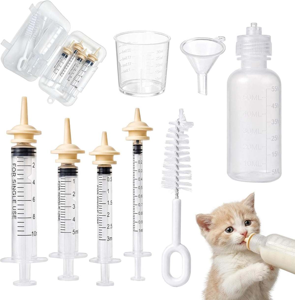 Newborn Puppies&Kittens Silicone Nipples FeedingSet&Small Animal NursingKit