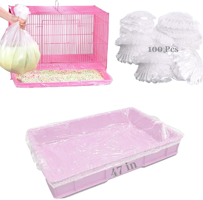 BNOSDM 100 PCS Disposable Rabbit Cage Liner Plastic Guinea Pig Cage Bedding by BNOSDM