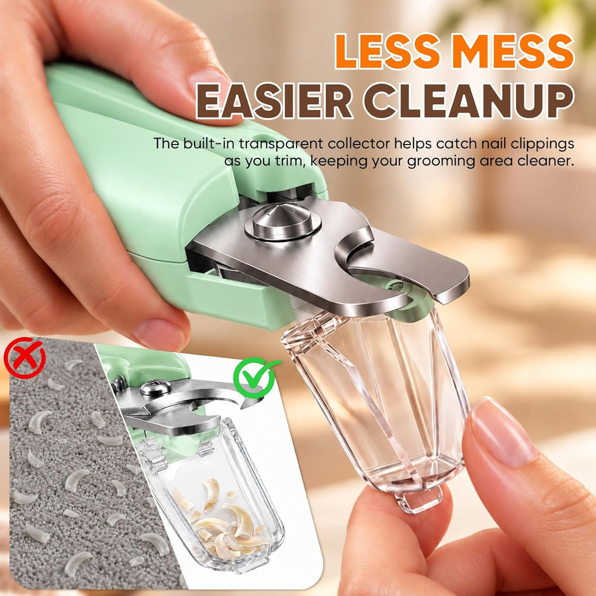 2-in-1 Dog & Cat Nail Clipper with Grinder, LED Light Rechargeable Grooming