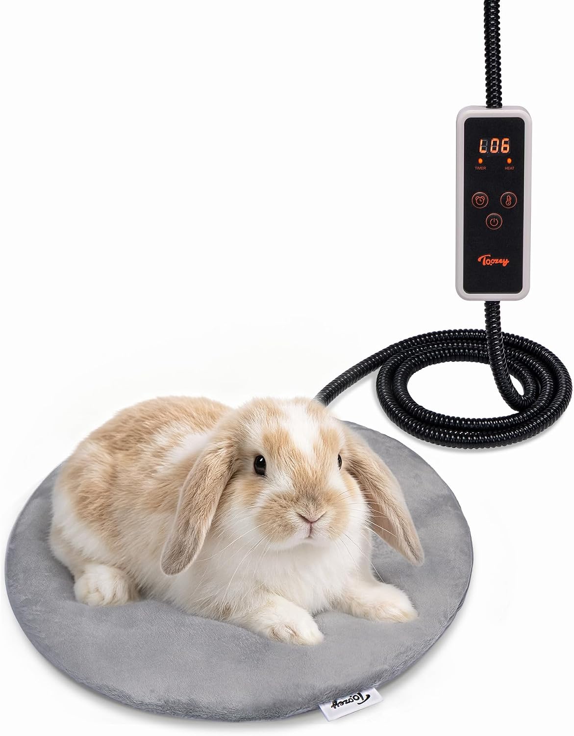 Toozey Round Pet Heating Pad, 6 Heat Settings, Timer, 12 x 12 in