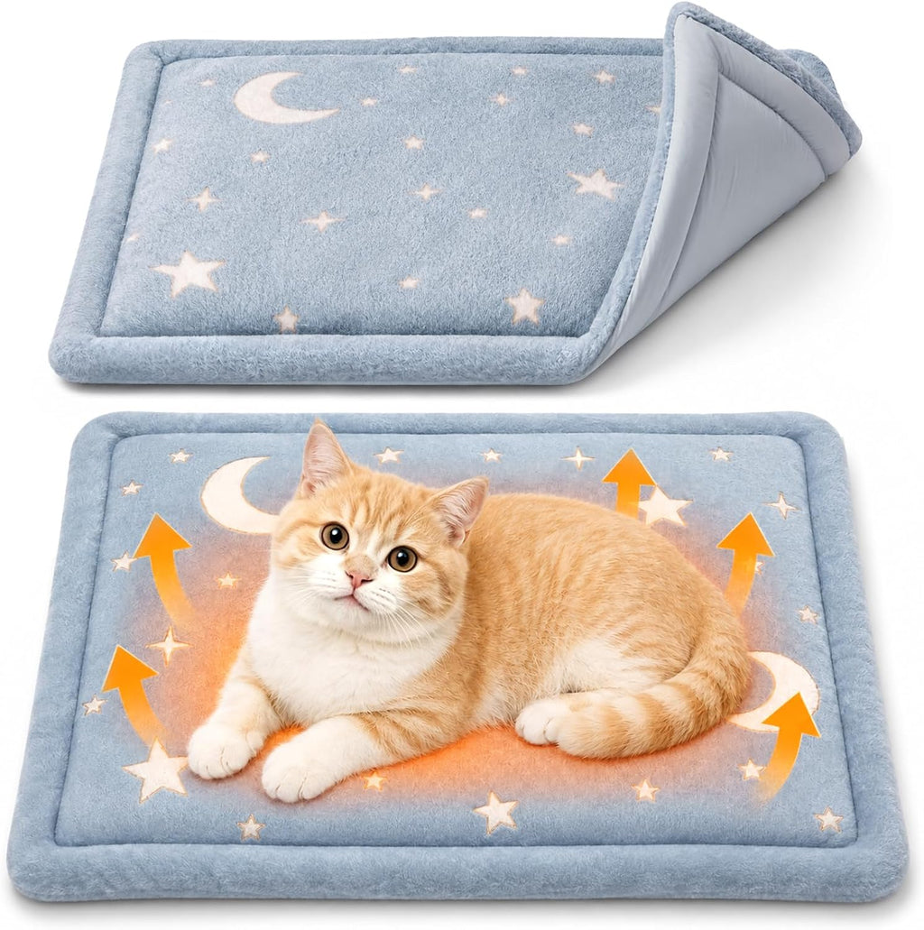 Papettly Self Warming Cat Bed, Reversible Self Heating Cat Pad Mat, 18x24IN