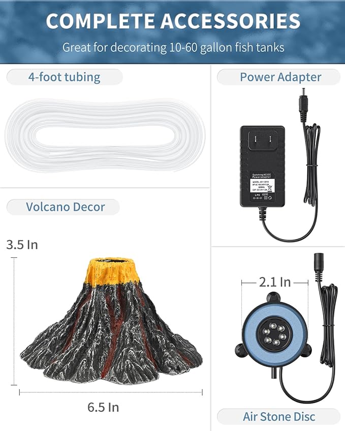 Uniclife Aquarium Volcano Ornament Kit Realistic Resin Volcanic Decoration - Image 4