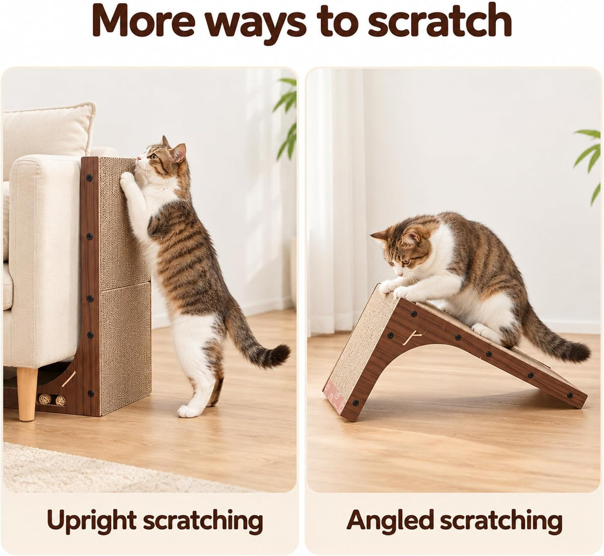 Petpals Corrugate Cardboard Cat Scratching Pad, 24" Double Side L Shaped