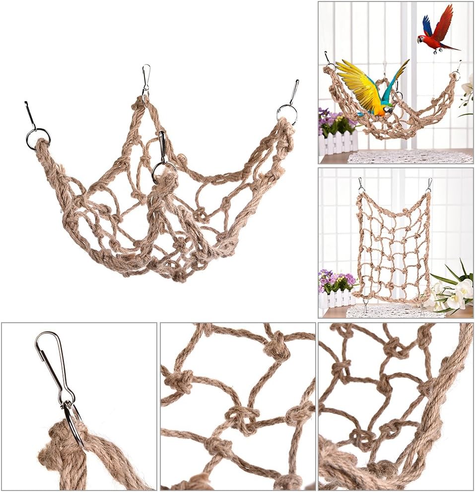 Litewoo Bird Rope Climbing Net Swing Grid Hammock for Parrot Rat Cage, M
