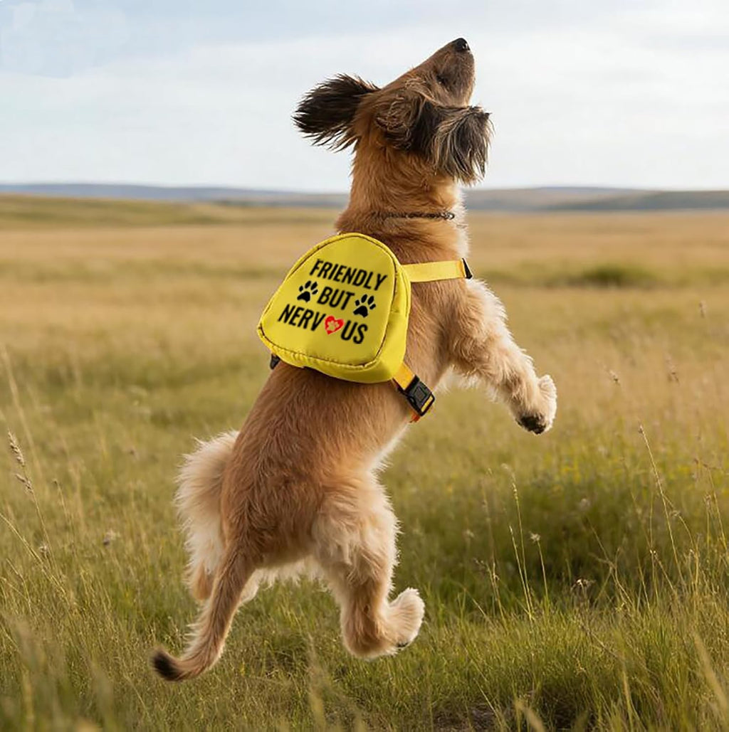 Nervous Dog Backpack Friendly But Nervous Pet Travel Bag for Dogs Social Distancing Gift (Friendly But Nervous)