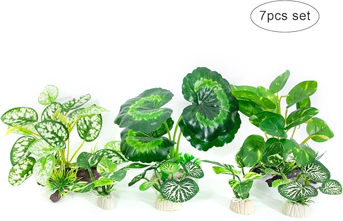 Betta Fish Tank Accessories 7 Pack Silk Aquarium Plants Decoration Artificial - Image 8