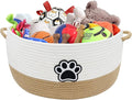 Dog Toy Basket, Large Dog Toy Storage Woven Rope Basket, Dog Toy Bin by Unknown