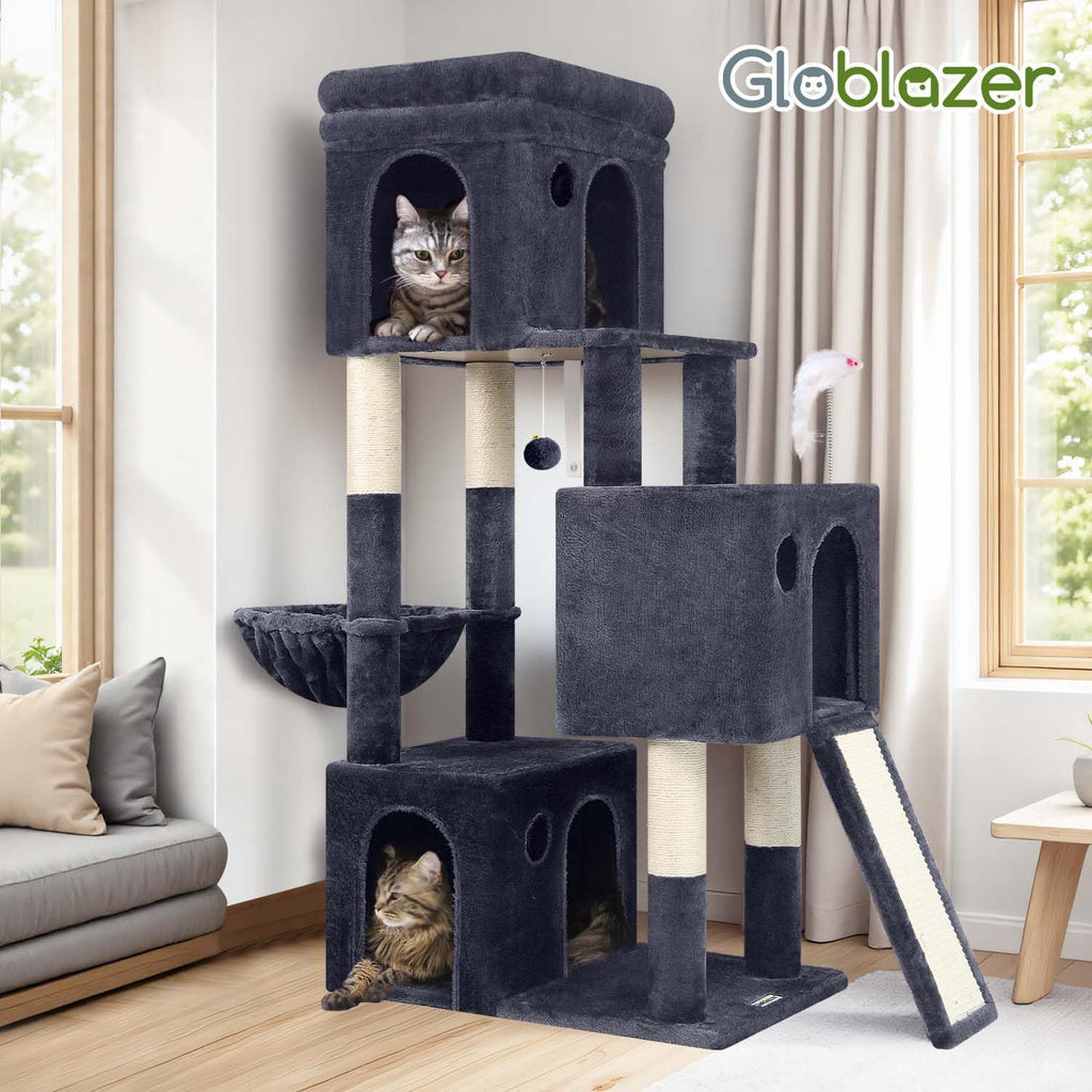 Globlazer Sturdy Cat Tree for Multi-Cat Homes, Large Indoor Cat Tower, F52B