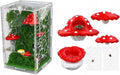 Jumping Spider Enclosure, Clear Acrylic Escape-Proof Terrarium with Micro Vents & Front Opening + 6 Pcs Magnetic Mushroom Styling Platform Accessories for Jumping Spiders, Tarantulas & Mantis