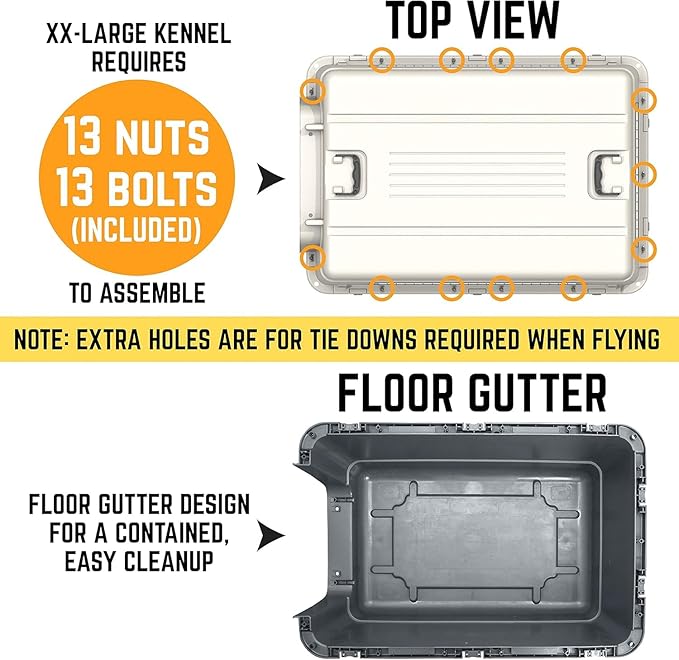 SportPet Designs Plastic Kennels Rolling Plastic Wire Door Travel Dog Crate - Image 7