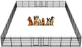 Dog Fence Outdoor 32 Piece Panels 32" Height, Square Steel Pipe by Committedtobetterpetlife