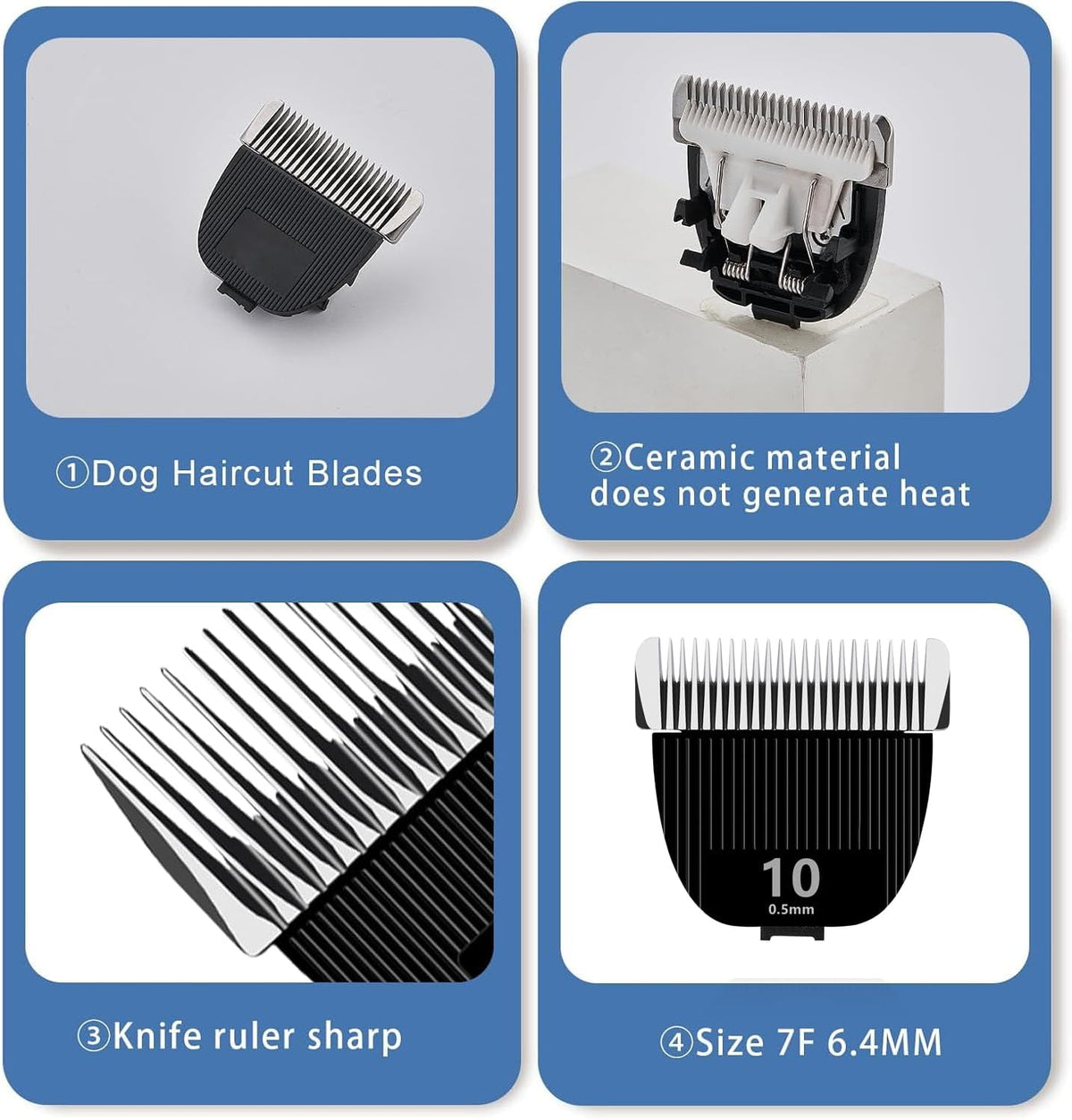 Replacement Blade for nebot P1 Pro Pet Grooming Kit & Vacuum,Size-10 Cut Length 1/50"(0.5mm),Made of Ceramic Blade & Stainless Steel Blade