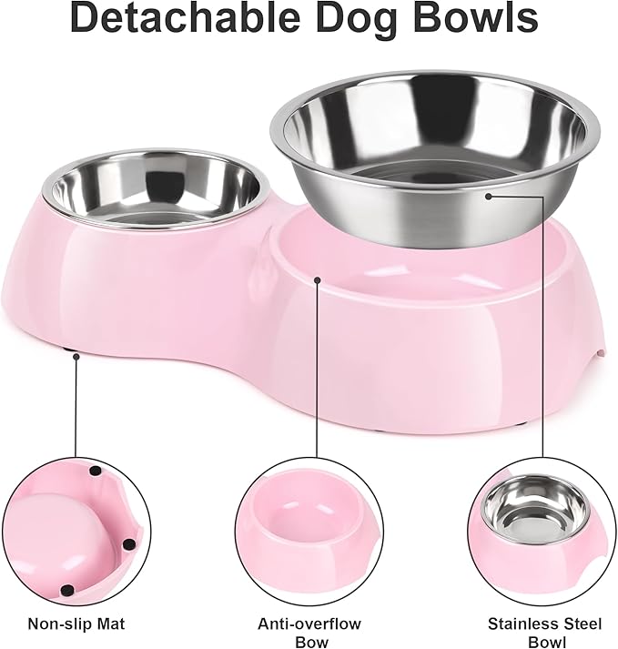 Double Dog Bowls Set – Non-Slip Pet Food & Water Dishes - Image 4