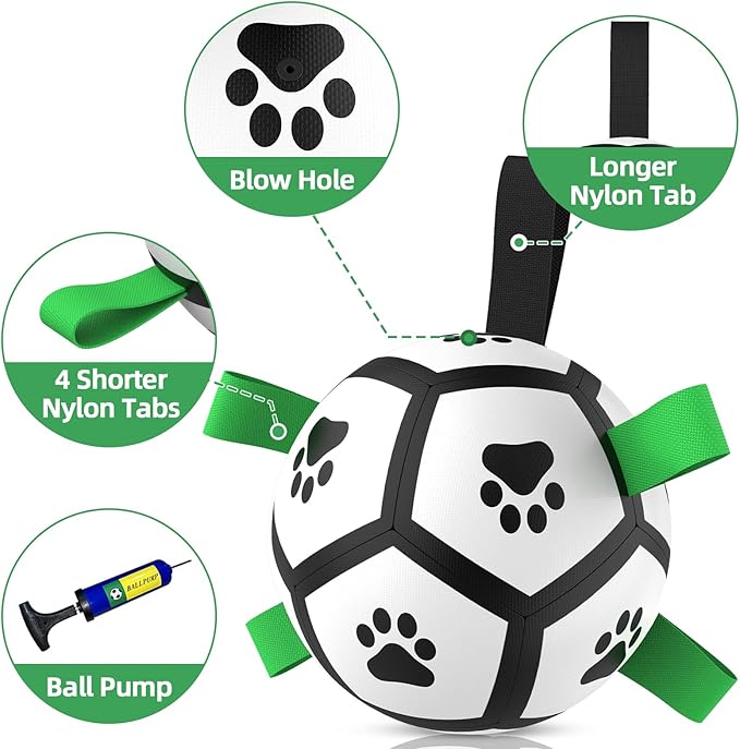 QDAN Dog Toys Soccer Ball with Straps, Interactive Toys - Image 8
