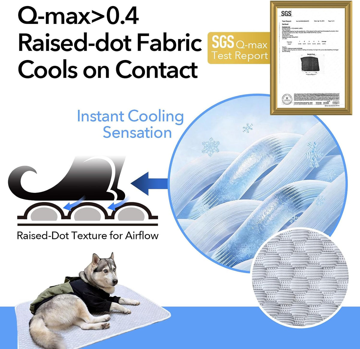 Cooling Mat 38"x26" for Medium Dogs, Waterproof Thin Pad, M