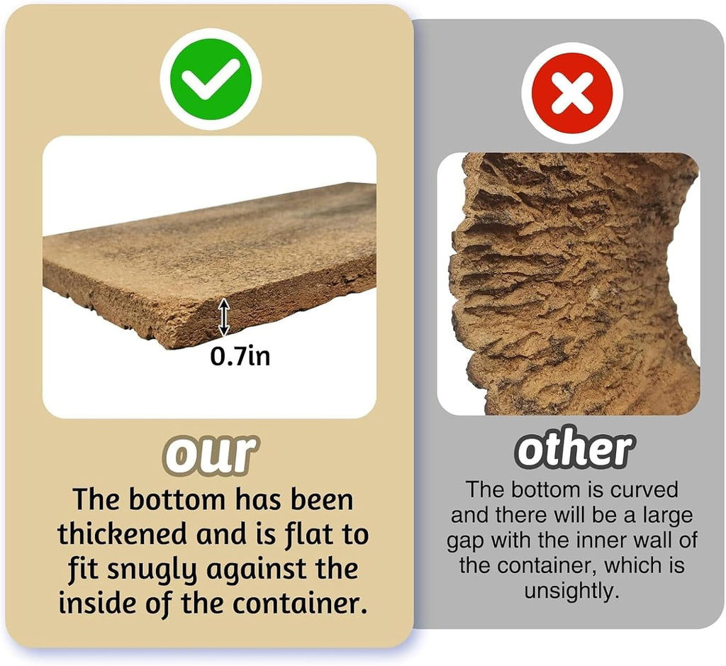 kathson 2PCS Thicker Cork Tile Background Bark 11.8”Lx7.9”Wx0.7”H Reptile Tank Backgroun Terrarium Background Natural Reptile Climbing Mat for Spider Gecko Lizard Chameleon Bearded Dragon Turtle Snake