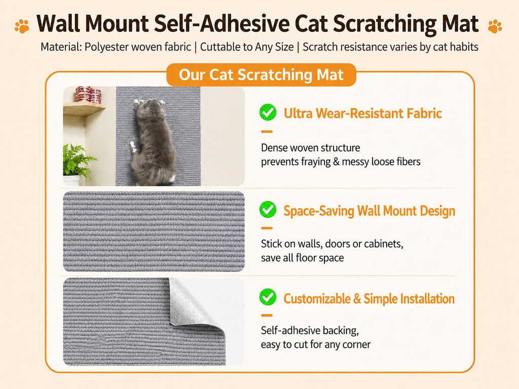Cat Scratch Furniture Protector for Couch&Walls, Self-Adhesive Gray