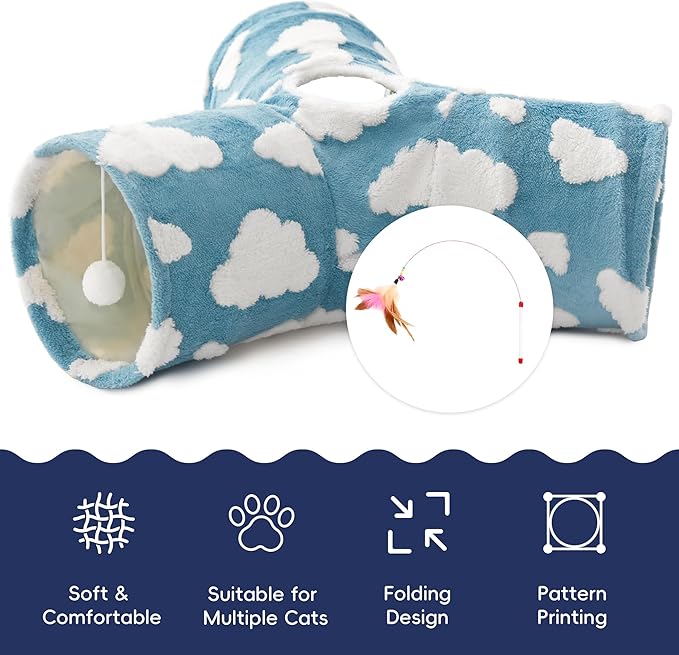Tempcore Cat Tunnels for Indoor Cats, Cat Tube Toys 3 Way Collapsible, Pet Play - Image 7