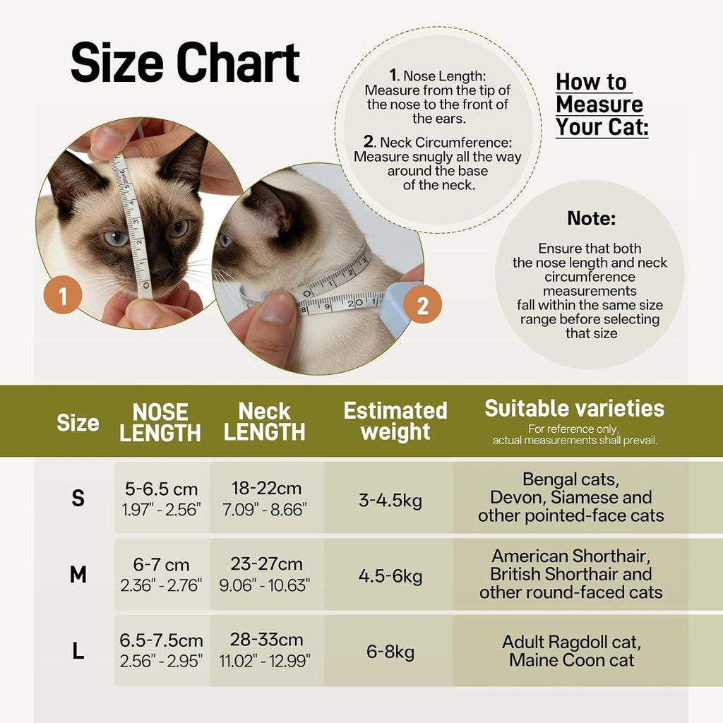 Pezluxe 2pcs Cat Muzzle for Grooming & Nail Trimming