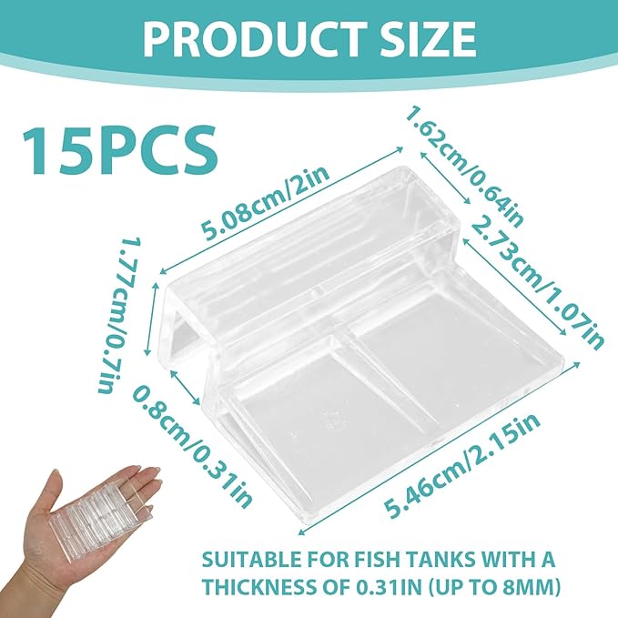 15 Pcs Rimless Aquarium Lid Clips - Image 4