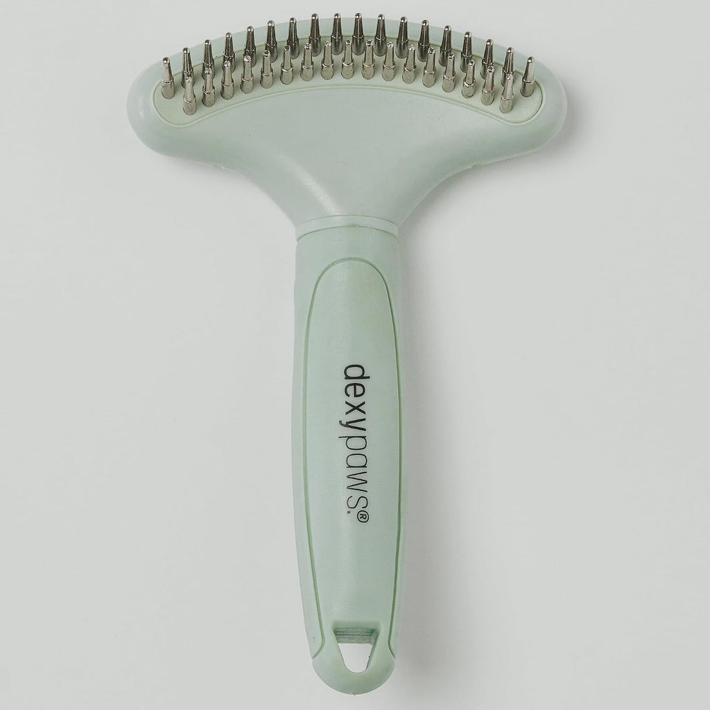 Pet Double Deshedding Undercoat Rake for Dogs & Cats - Sage Green