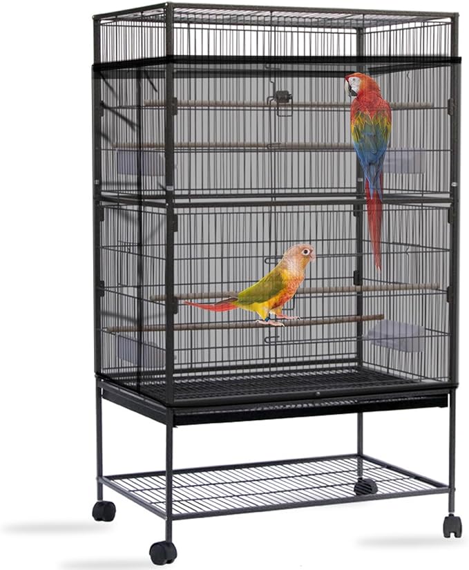 Daoeny Bird Cage Seed Catcher, Large Bird Cage Cover, Adjustable Soft Airy by Daoeny
