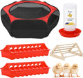 Pawaboo Chick Brooder Box for Chick Starter Kit, Red+Black