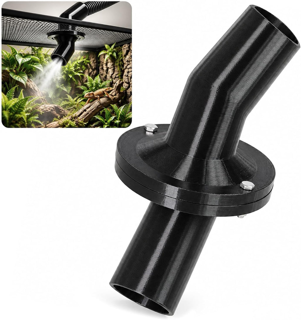 Reptile Fogger Adapter, Terrarium Hose Connector, No-Drill Mesh Mount