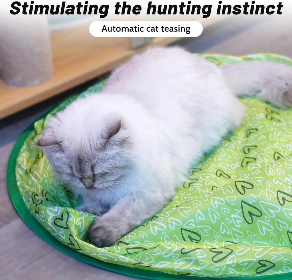Interactive Mouse-Catching Cat Toy with Motion Sensor | Rechargeable Ball with Beep & LED Lights | Engaging Game for Indoor Cats, Reduces Boredom & Encourages Play (Green Single Layer)