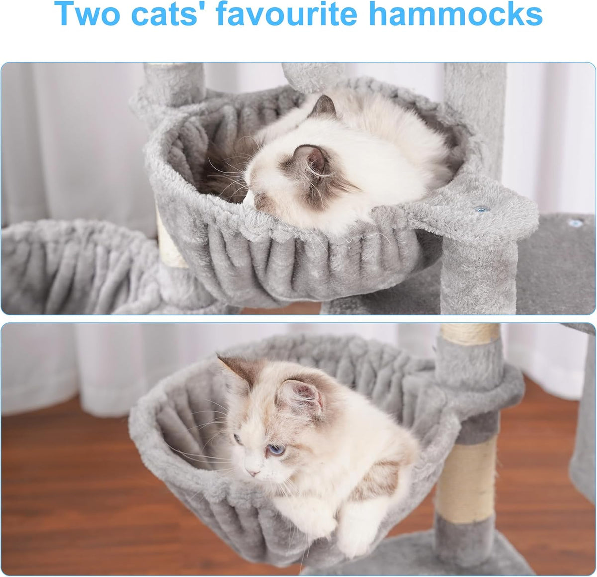 Hey-brother Cat Tree Tower with Large Bed, Hammocks, Scratcher, MPJ006SW