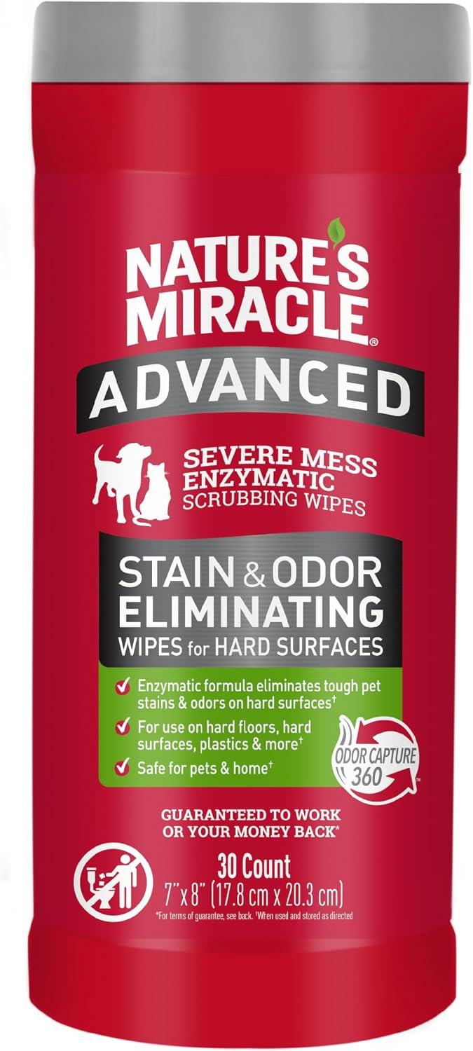 Nature's Miracle Advanced Pet Stain & Odor Eliminating Wipes, 30 Count