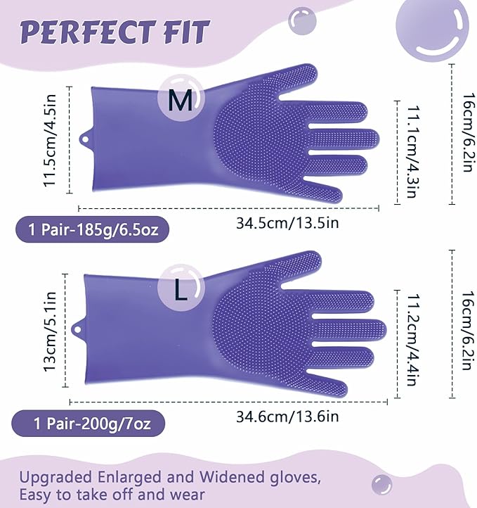 Pecute Pet Grooming Gloves, Heat Resistant, Silicone Bathing and Massaging - Image 6