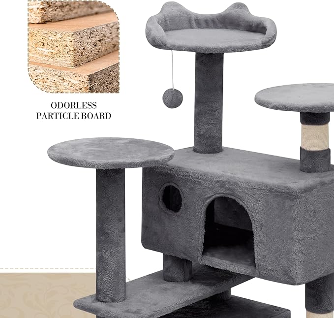 Athena Collection Cat Tree, 62 Inch Cat Tree Tower - Image 4