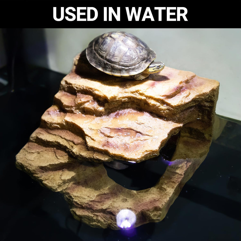 Resin Reptile Hideout Cave Reptile Habitat Tank Decor Terrarium Accessories for Bearded Dragon Leopard Gecko Lizards Turtle