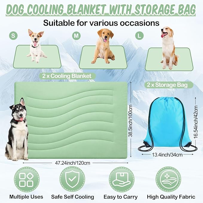 2 Pack Cooling Dog Blankets - Image 2