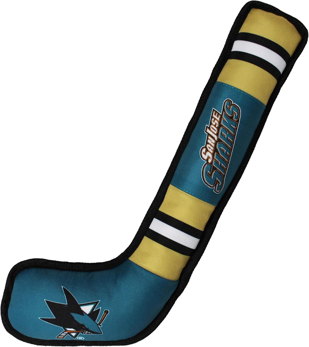 Pets First Dog Toy Tough Nylon with Inner Squeaker Licensed by NHL Boston Bruins Hockey Stick Toy for Dogs & Cats. Play Hockey with Your Pet with This Licensed Dog Tough Toy