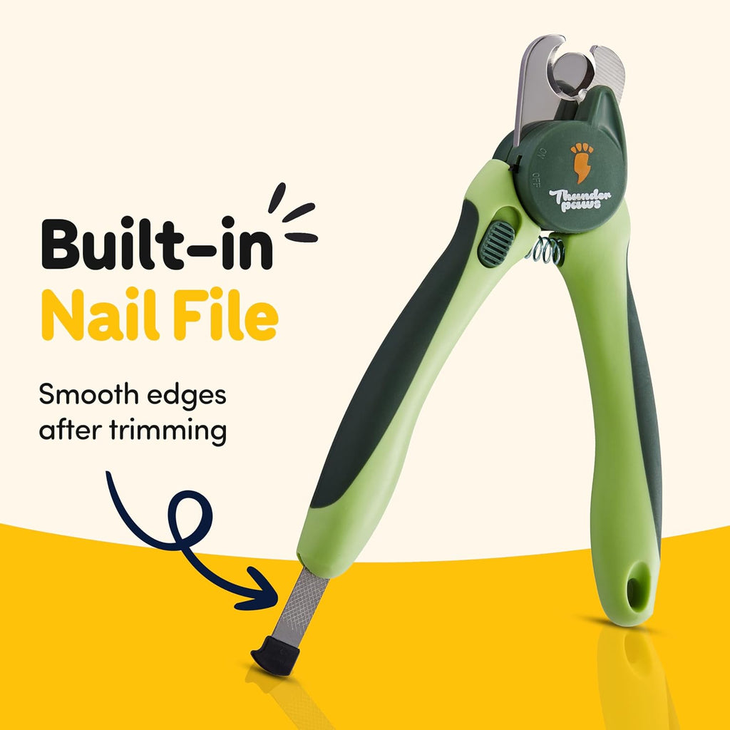 LED Dog Nail Clippers with Light, Pet Nail Trimmer (Green)