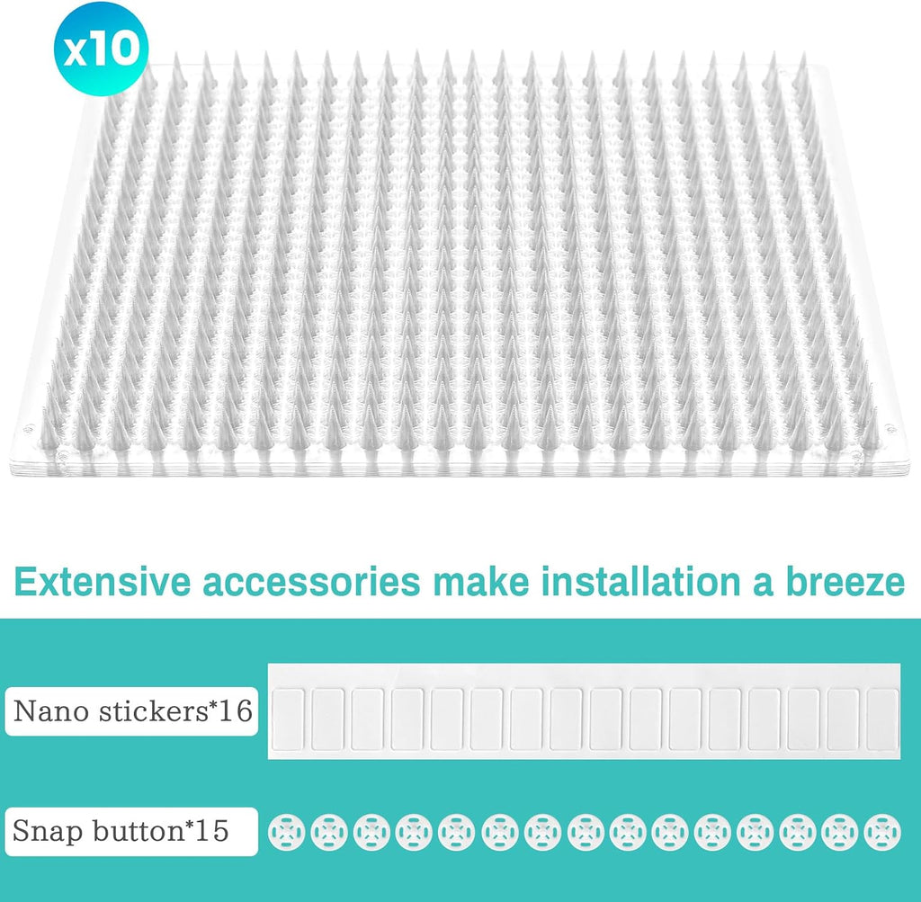 Mardili 10 Pack Scat Mat for Cats with Spikes, Cat Repellent Mat 16x13 Inch