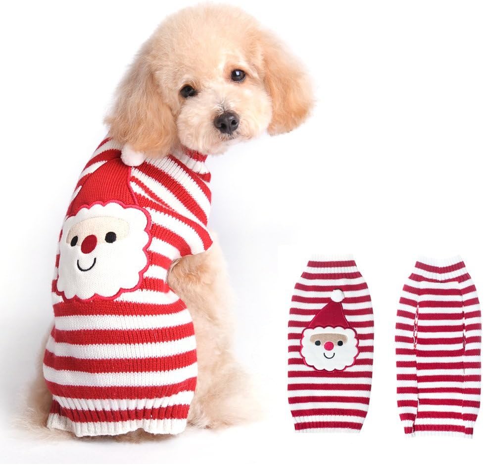 Dog Sweater for Christmas Cartoon Reindeer Pet Cat Winter Knitwear Warm Clothes (Small)