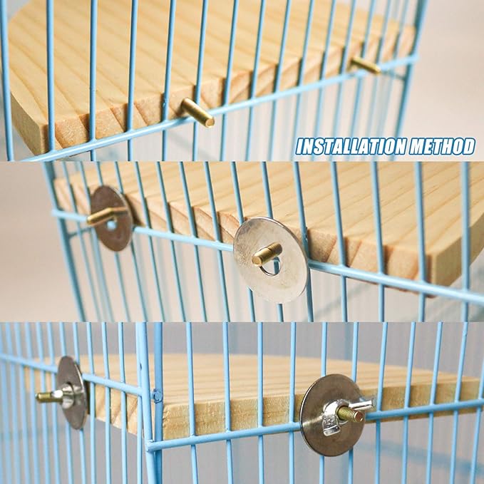 2 Pack Bird Perch Platform, Parrot Stand Sector Playground Wood Perch Stand Toy - Image 4