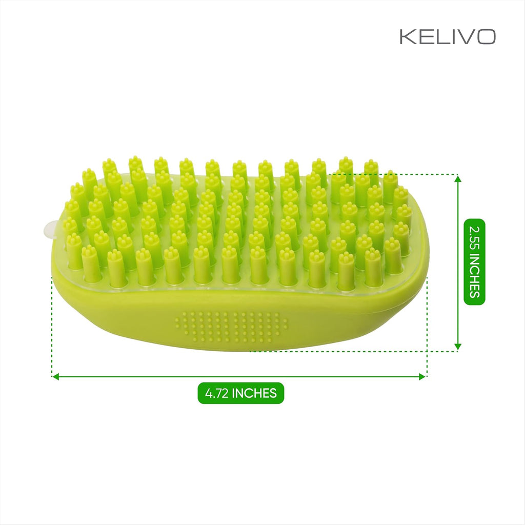 Dog Bath Brush Scrubber & Massage - Rubber Cat and Dog Scrubber for Bath - Pet Washing Brush with Soft Silicone Bristles & Screen - Dogs Shower Brush for Bathing, Deshedding Short or Long Pet Hair
