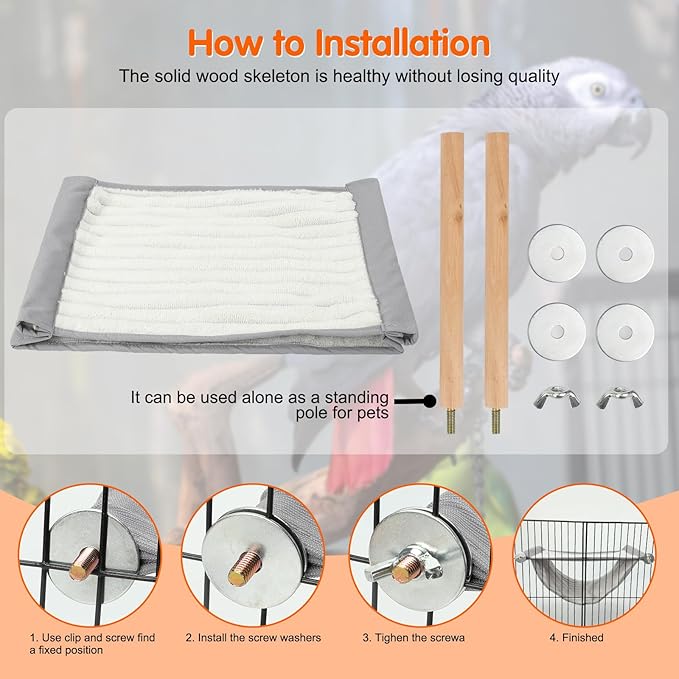 BWOGUE Winter Warm Bird Nest Bed Hanging Hammock Snuggle Hut Parrot House Tent - Image 3