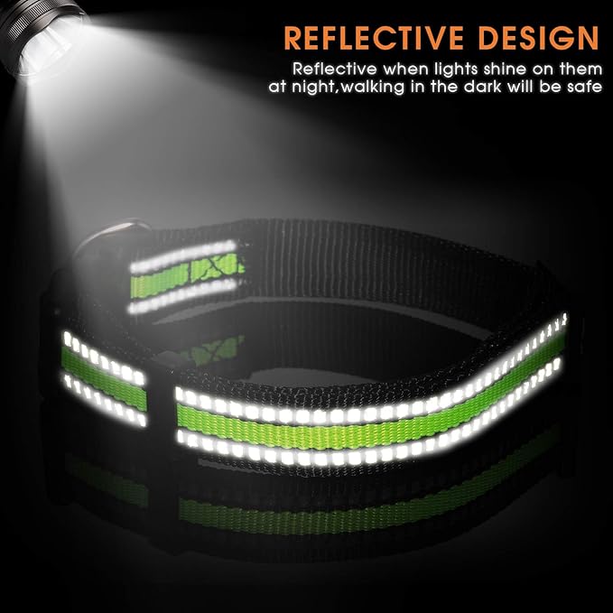 Weewooday 3 Pieces Reflective Dog Collar Nylon Adjustable Quick Release Pet - Image 3