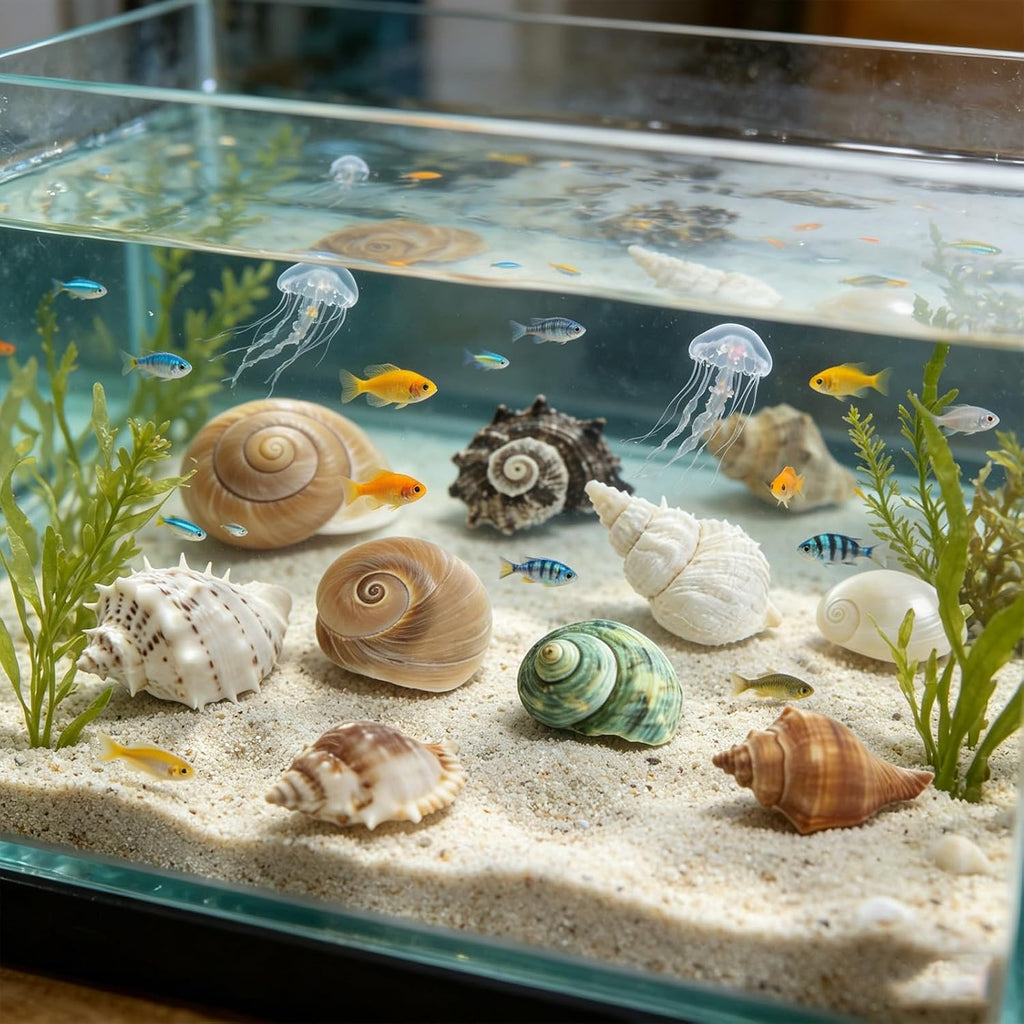 10Pcs Hermit Crab Shells, Natural Sea Shells Set, Beach Decor